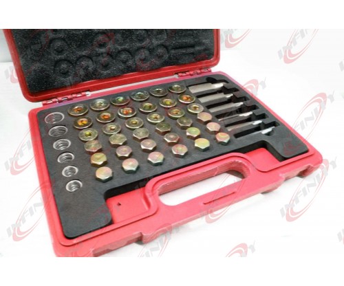 114PC Oil Pan Drain Sump Plug Key Thread Repair Tool Kit Set Drain plug w/ Case 